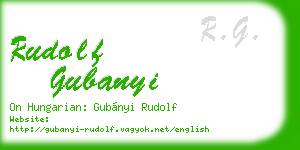 rudolf gubanyi business card